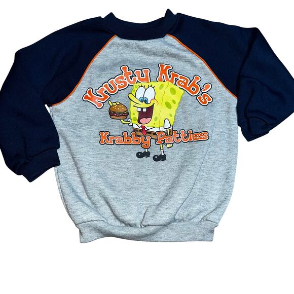 Vintage Sponge bob Squarepants Krusty Krab's Krabby Patties Y2K sweatshirt sz 4 - Picture 1 of 5